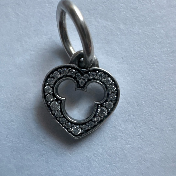 Pandora Sterling Silver Mickey Silhouette Heart Disney Pendant 791557CZ - Picture 2 of 4